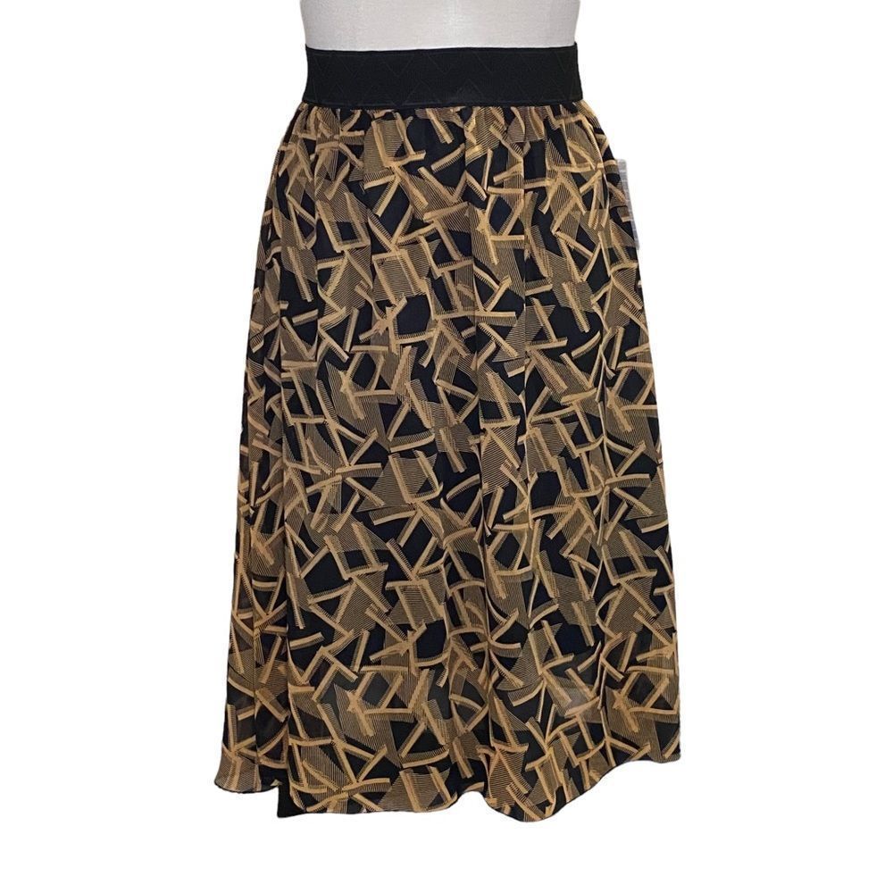 LuLaRoe Lola Skirt Black Tan Size XS NEW